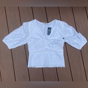 Abercrombie and Fitch white mid sleeve blouse